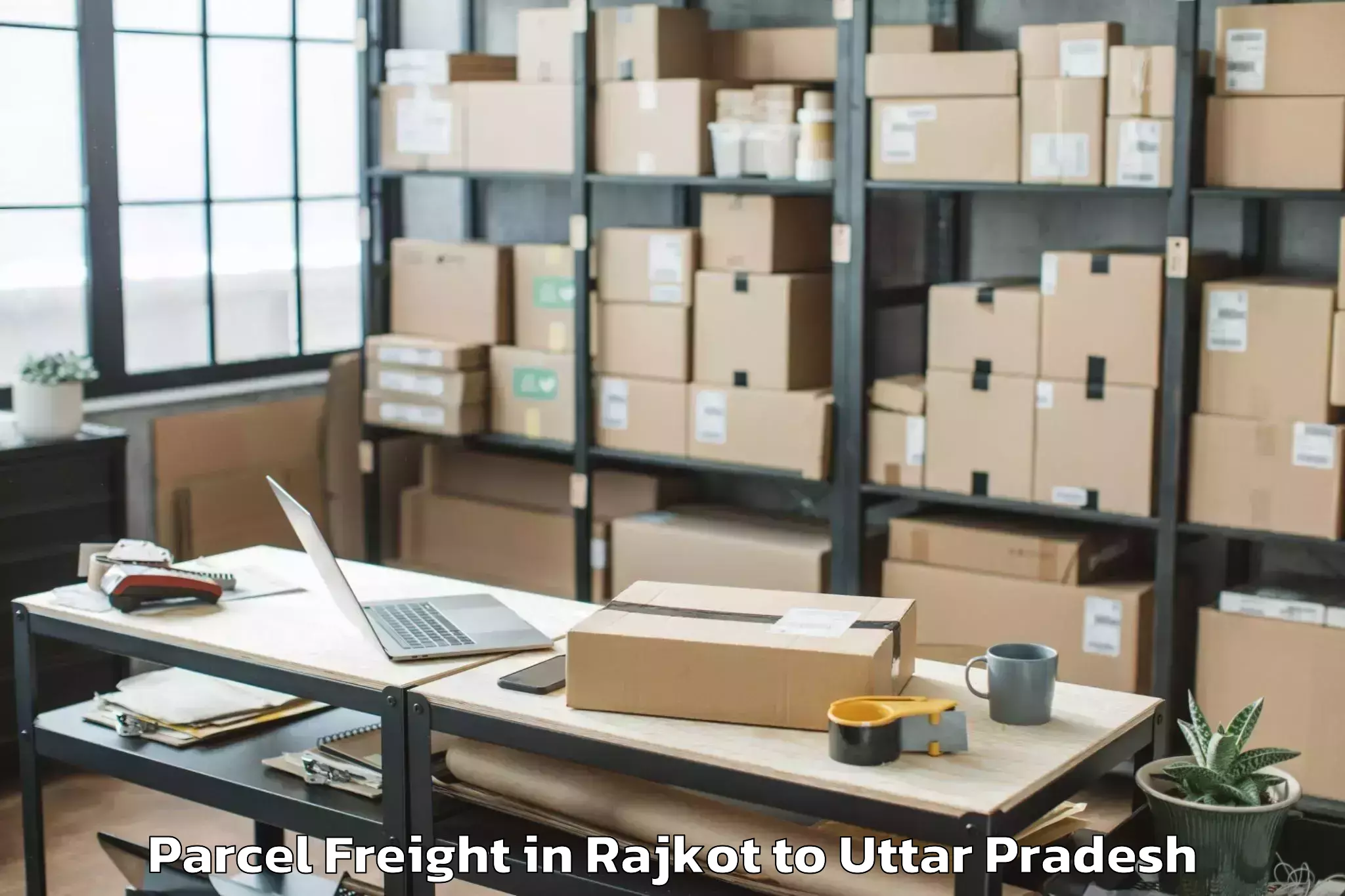 Leading Rajkot to Siyana Parcel Freight Provider